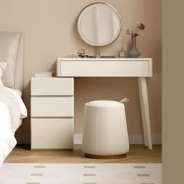 源氏木語小白奶油風實木化妝桌櫃組0.8MY246D04-(H014408933)