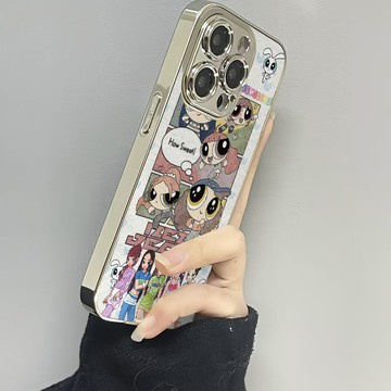 隔日🚚鏡面手機殼 Newjeans飛天小女警 適用蘋果17promax16Pro 15plus14 131211防摔