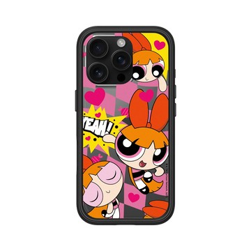 iPhone 16 Pro Mod NX 黑 - The Powerpuff Girls 飛天小女警 - 花花 - 可愛格紋款