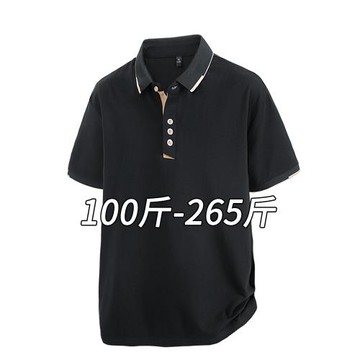 男士短袖polo衫夏季商務休閑有領t恤加肥加大碼胖子男裝保羅半袖