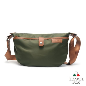 【TRAVEL FOX 旅狐】柔軟皮飾半月斜背包/側背包/女包 (TB835-17) 森綠