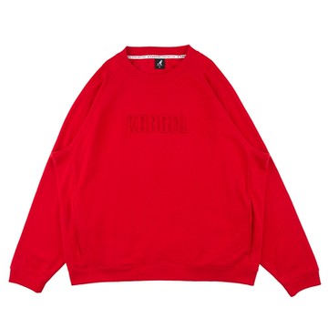 KANGOL 男女 拉克蘭口袋圓領T 長袖上衣 紅色-6355102142