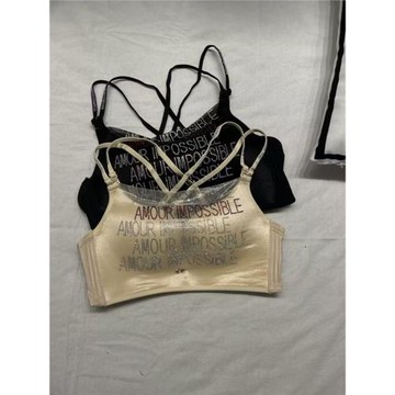 Momo重工燙鉆亮鉆新款無鋼圈防走光聚攏調整型文胸收副乳性感內衣