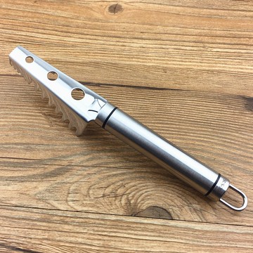 304不銹鋼魚鱗刨 刮鱗器殺魚刮魚去鱗器加厚兩檔鋸齒神廚房小工具1入