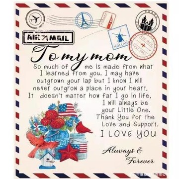 亞馬遜獨立站新款感恩節日的禮物給媽媽給女兒的信封毯法蘭絨毛毯