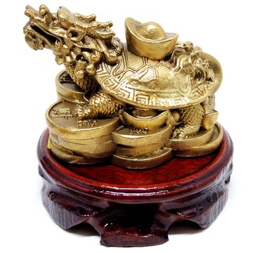 【吉祥開運坊】龍龜系列【鎮宅招財 防口舌 實心元寶龍龜中型】開光 擇日安置