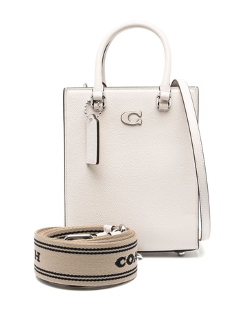 Coach - logo plaque tote bag - women - Calf Leather - One Size - Neutrals