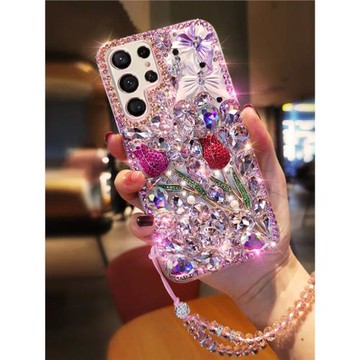 適用于三星S22手機殼ZFold6新款S23滿鉆A53女款A52三星F52潮牌A71三星M31奢華A31玫瑰花S22+硅膠A23防摔A34