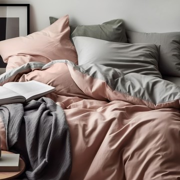 MACARON-S-O-Y 單人薄被套 聚酯纖維 親膚磨毛 水洗棉工藝  紅豆芝麻  150 x 200cm  被套