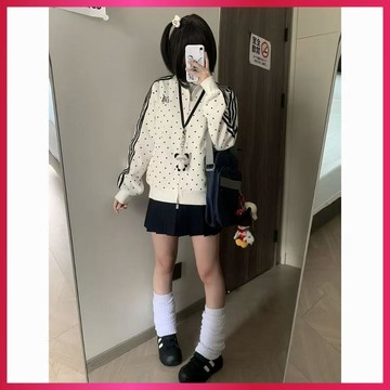 『ATC』秋季薄外套女春秋薄款青春活力波點外套顯瘦百搭校園風休閒時尚潮流純棉外套