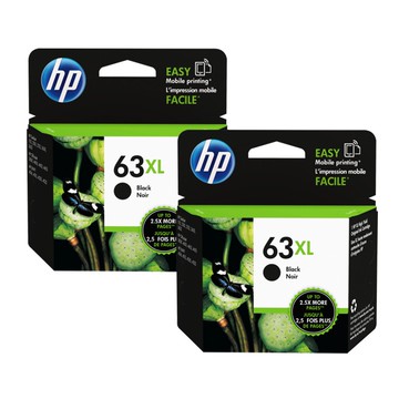 HP NO.63XL黑兩入【免運+有發票】 F6U64AA 高容量原廠墨水匣