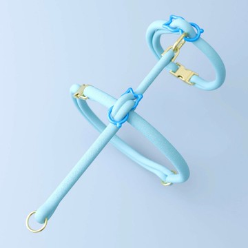 【專為貓咪出行設計】首創圓繩減敏貓胸背帶 - 天空藍