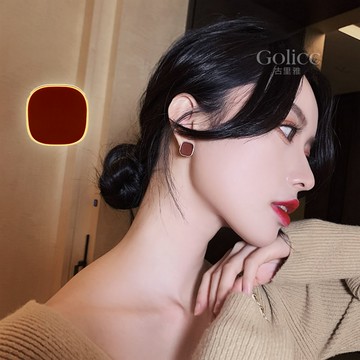 【Gulicc】耳環 法式酒紅耳釘