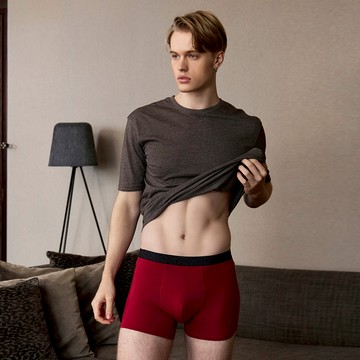 【DAYNEER】素面貼身四角男內褲 M-XXL(深遂紅)