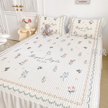 涼而不冰  夏季涼席 夏天必備乳膠防滑涼席 雙人加大三件組 舒適透氣 柔軟乳膠涼感墊 小清新簡約網紅熱銷款涼墊