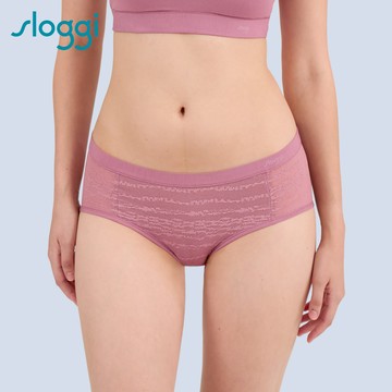 sloggi-自由舒暢系列蕾絲中腰內褲 迷人粉