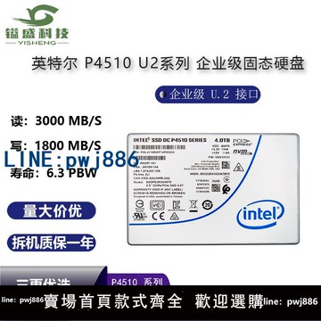 【臺灣公司】Intel/英特爾 P4510 1T 2T 4T 8T 企業級 U2 固態硬盤P4610 3.2T