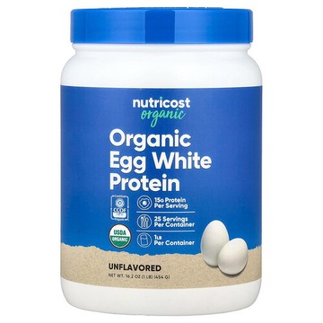 Nutricost, 有機蛋清蛋白，原味，1 磅（454 克）
