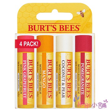 Burt's Bees 蜜蜂爺爺- 石榴 椰子與香梨 芒果 葡萄柚 4瓶裝護唇膏【彤彤小舖】