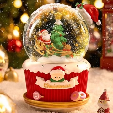 送隨機永生花束【Giftpro 禮物】夢幻聖誕水晶球 聖誕雪花水晶球 飄雪燈光 聖誕禮物🎁🎄 (隨機出貨版)