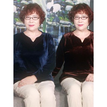 中老年女裝秋季金絲絨長袖打底衫加肥大碼胖媽媽裝寬松純色v領T恤