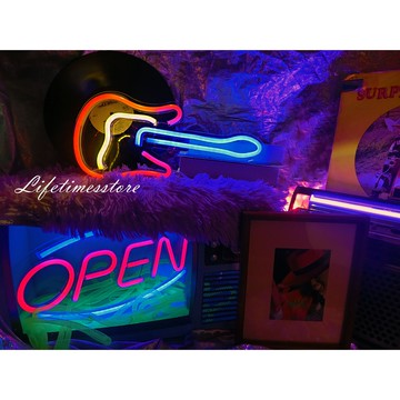 【時光生活】現貨秒出 吉他LED燈板 霓虹燈 招牌燈5Vusb燈樂器行燈箱 拍照道具搖滾夜市招牌吉他音樂酒吧夜市擺攤