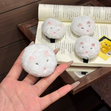 免運🎁倉鼠髮夾 鼠餅髮夾 鴨嘴夾 創意瀏海夾 bb夾 邊夾 可愛搞怪 拍照道具 生日交換禮物毛茸茸軟乎鼠餅髮夾鴨嘴夾創