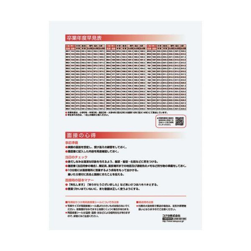 まとめ) コクヨ 履歴書用紙(大型封筒3枚付) B5 シン-3 1セット(40枚：4