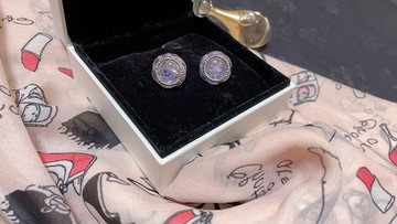 雲母層染意象花朵耳環/耳針