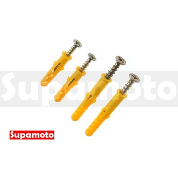 -Supamoto- M6—膨脹壁虎螺絲 (白鐵/不鏽鋼/SUS304/附華司法蘭/帽型/十字)