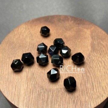 【Rich手作】切角 黑曜 黑曜石 切割 水晶 散珠 diy 在台現貨 設計款 串珠材料 水晶材料