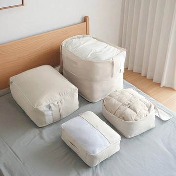 日本霜山 極簡風棉被羽絨服壓縮收納袋/衣物防塵袋-S-3入