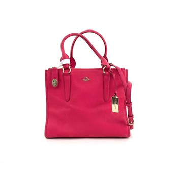 coach紅色皮革金釦托特包