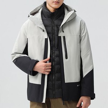 【米蘭精品】現貨+預購 頂級真羽絨外套90%鴨絨羽絨衣秋冬外套上衣大碼休閒男裝-連帽撞色可卸內膽4色74mt8