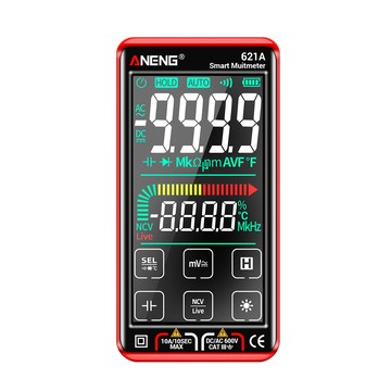ANENG 621A 觸摸屏智能數字萬用表 9999 計數自動量程可充電便攜式 NCV 萬能表電壓表電流表 2026