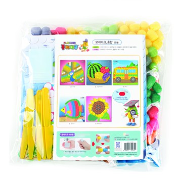 PLAYCORN 玉米黏土組 馬賽克版 400x380 毫米 黏土5入 + 安全刀5入 + 海棉片5入  多色  1組