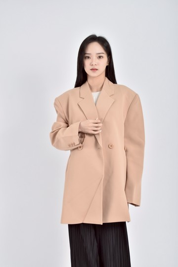 (XL) the madre西裝灰橘色外套