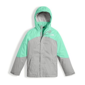 美國百分百【The North Face】防風連帽外套 TNF 保暖 夾克 兩件式 北臉 拼色 薄荷綠灰色 女 I803