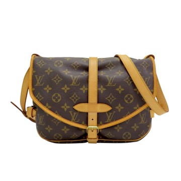 【二手名牌BRAND OFF】LOUIS VUITTON LV 路易威登 棕色 原花帆布 Saumur 30 肩背包 M42256