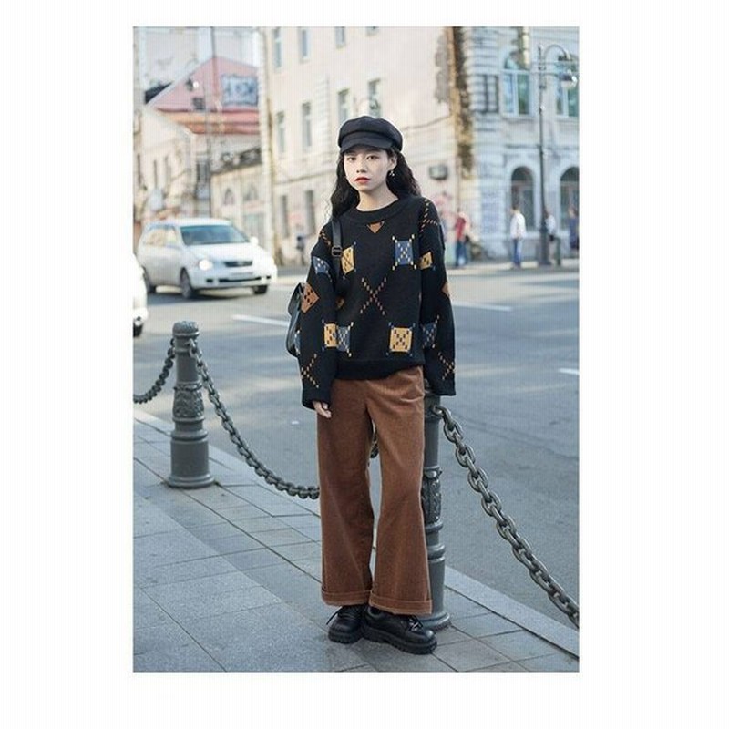 パンツ ボトムス コーデュロイパンツ ワイドパンツ ブラウン パープル ワインレッド アプリコット ハイウエスト 脚長効果 ゆったり ストレスフリー 着やすい 通販 Lineポイント最大0 5 Get Lineショッピング