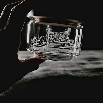 【毛孩紀念】 客定手雕|小 | 寵物骨灰罐 手工雕圖/免費刻字