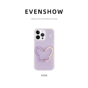 【哈妮克孜同款】EVENSHOW2025新款超好看蝴蝶手機殼帶支架適用于蘋果iphone16promax15/14小眾高級感外殼套