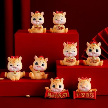 💖台灣熱賣💖國潮馬年吉祥物桌面裝飾小擺件辦公室工位裝飾品本命年禮物伴手禮