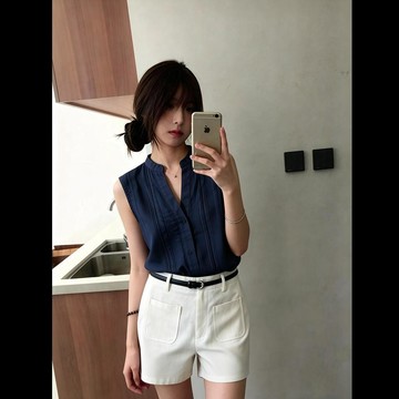 商城熱賣⭐韓系風琴上衣   超火巨好看漂亮休閒穿搭一整套女夏季新...