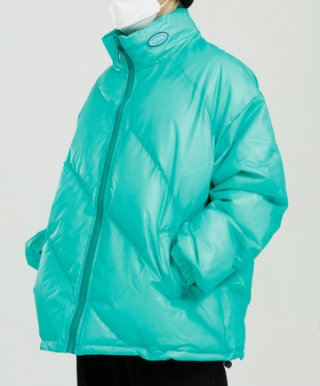 FINDSENSE X 男立領PVC輕鬆純色厚款棉服外套男外套