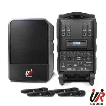 UR SOUND 180W藍牙/CD/USB/SD四頻移動式無線擴音機 PU-9S604CDNB
