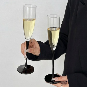 法式高顏值香檳杯輕奢高檔起泡酒杯高腳杯高級感家用玻璃紅酒杯子