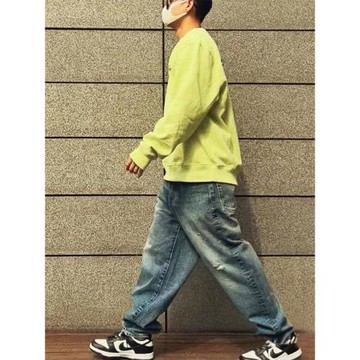 NAUTICA長谷川水洗做舊牛仔褲余文樂日系潮牌MDNS寬松休閑直筒褲