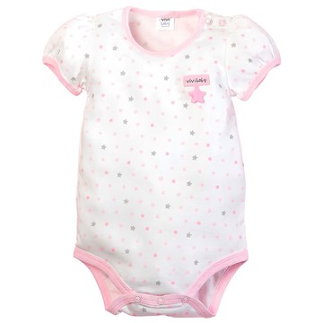 vivibaby 星空短袖包屁衣  90cm  粉色