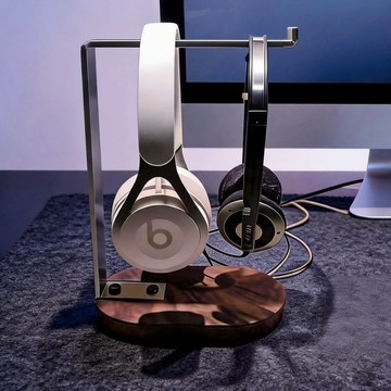 鋁合金耳機支架  雙機位垂直掛載  工業風耳機支架